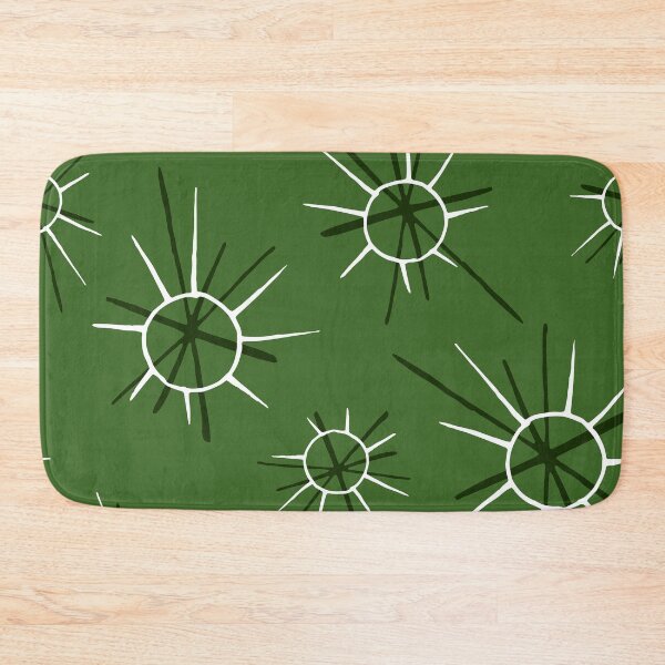 Item preview, Mid-Century Modern Sunburst Designs On Olive Green Background designed and sold by DEC02.