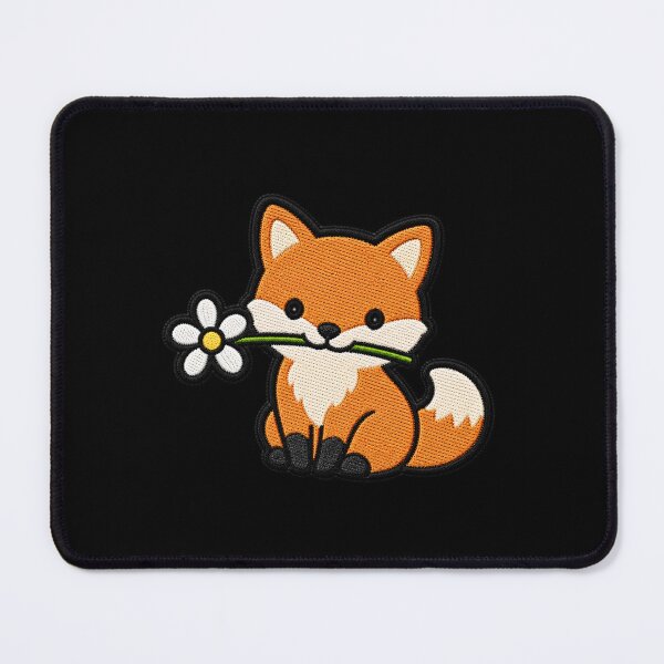 Item preview, Cute Fox Holding a Flower Embroidery Patch designed and sold by ColorSplash123.