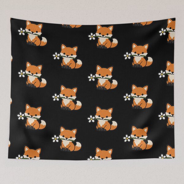 Item preview, Cute Fox Holding a Flower Embroidery Patch designed and sold by ColorSplash123.