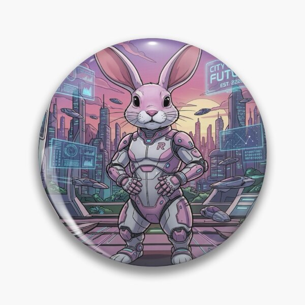 Item preview, Cyberpunk Space Bunny Mech Soldier Sci Fi Art designed and sold by KabronX.