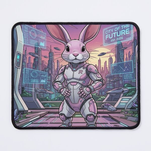 Item preview, Cyberpunk Space Bunny Mech Soldier Sci Fi Art designed and sold by KabronX.
