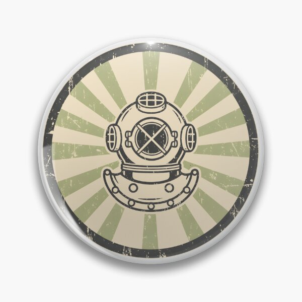 Item preview, Vintage Deep Sea Diver Helmet Retro Nautical Sticker designed and sold by FestivityFinds.