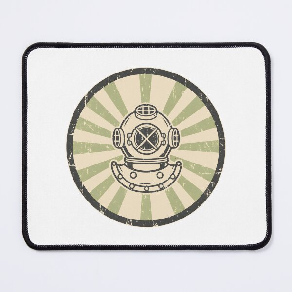 Item preview, Vintage Deep Sea Diver Helmet Retro Nautical Sticker designed and sold by FestivityFinds.