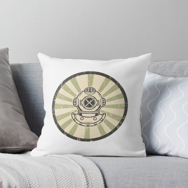 Item preview, Vintage Deep Sea Diver Helmet Retro Nautical Sticker designed and sold by FestivityFinds.