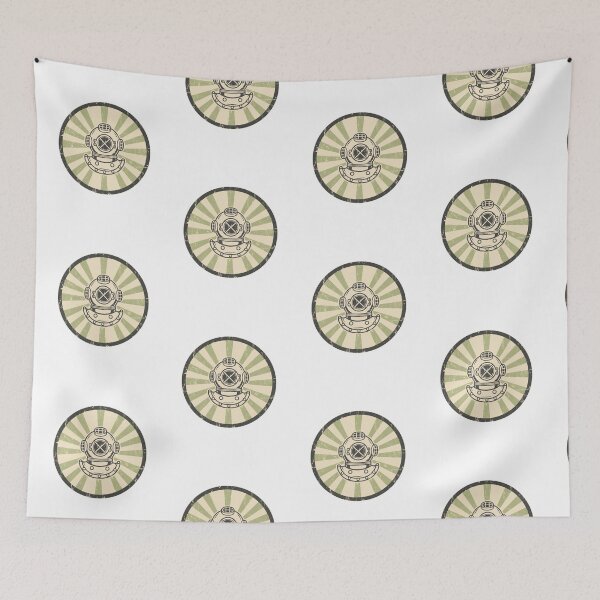 Item preview, Vintage Deep Sea Diver Helmet Retro Nautical Sticker designed and sold by FestivityFinds.