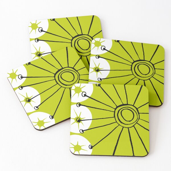 Item preview, Mid-Century Modern Lime Green And White Sunburst Designs  designed and sold by DEC02.