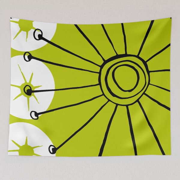 Item preview, Mid-Century Modern Lime Green And White Sunburst Designs  designed and sold by DEC02.