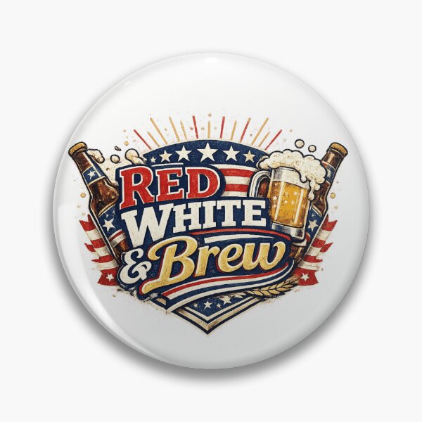 Item preview, Red White And Brew Funny 4th Of July Beer Design designed and sold by BestKindStudio.