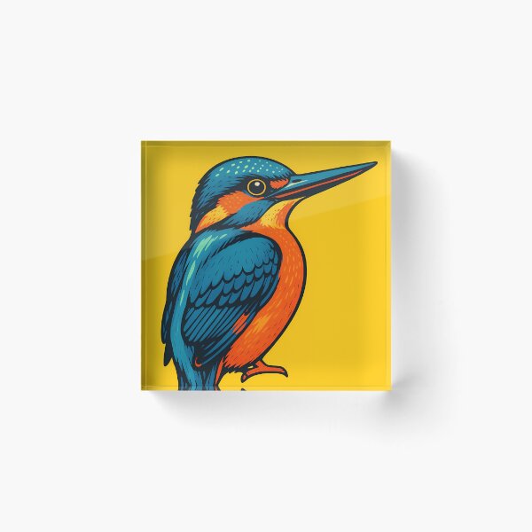 Item preview, Retro Pop Art Poster Illustration of a Kingfisher | Bold Jewel-Toned Bird Print with Electric Blue Feathers, River Wildlife Aesthetic & Vintage Nature Wall Art Decor designed and sold by PaintedPixels01.