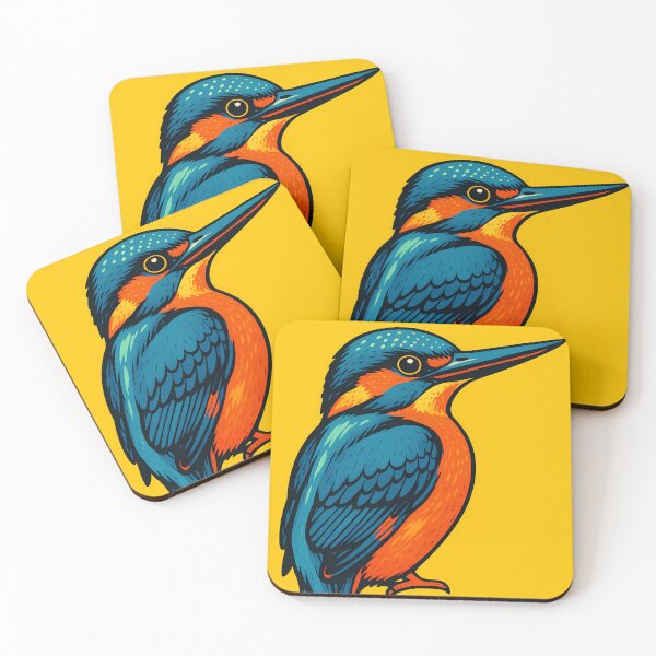 Item preview, Retro Pop Art Poster Illustration of a Kingfisher | Bold Jewel-Toned Bird Print with Electric Blue Feathers, River Wildlife Aesthetic & Vintage Nature Wall Art Decor designed and sold by PaintedPixels01.