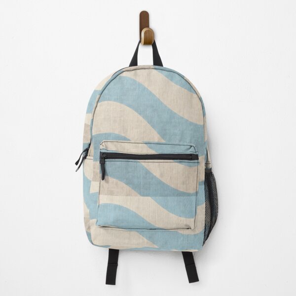 Item preview, Sky Blue and Cream Wavy Line Fabric designed and sold by SplashTastic.