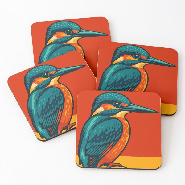 Item preview, Retro Pop Art Poster Illustration of a Kingfisher | Bold Jewel-Toned Bird Print with Electric Blue Feathers, River Wildlife Aesthetic & Vintage Nature Wall Art Decor designed and sold by PaintedPixels01.