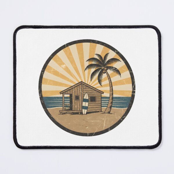 Item preview, Vintage Beach Shack Surf Hut Retro Coastal Stickers designed and sold by FestivityFinds.