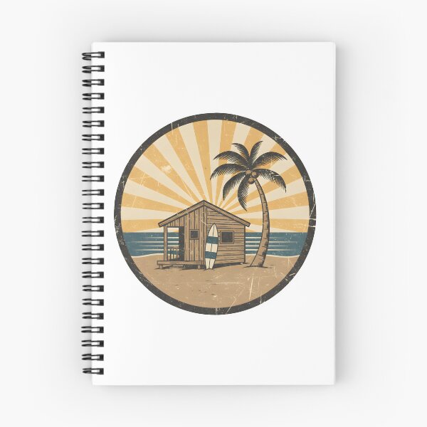 Item preview, Vintage Beach Shack Surf Hut Retro Coastal Stickers designed and sold by FestivityFinds.