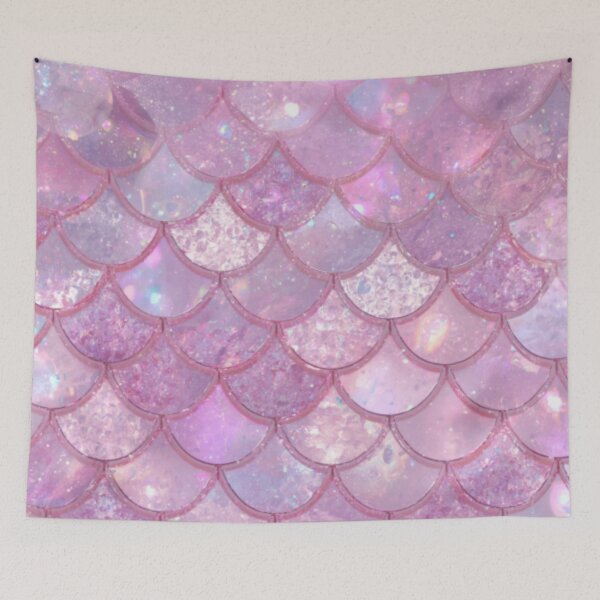 Item preview, Sparkly Light Pink Cute Mermaid Print designed and sold by SeaStarMermaids.