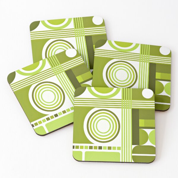 Item preview, Mid-Century Modern Lime Green Bauhaus Retro Pattern  designed and sold by DEC02.