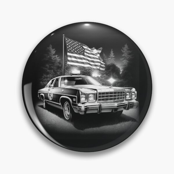 Item preview, Black and White American Police Car Flag Art designed and sold by inkoutninja.