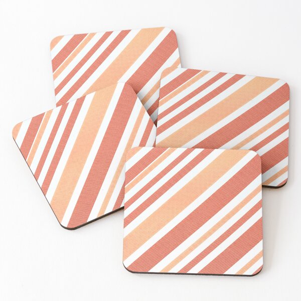 Item preview, Terracotta and Cream Retro Diagonal Stripes designed and sold by SplashTastic.