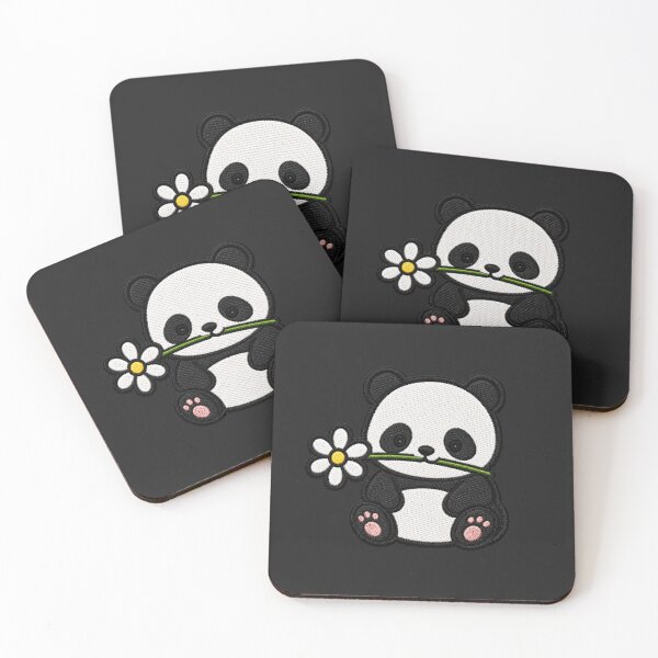 Item preview, Cute Panda Holding a Flower Embroidery Patch designed and sold by ColorSplash123.