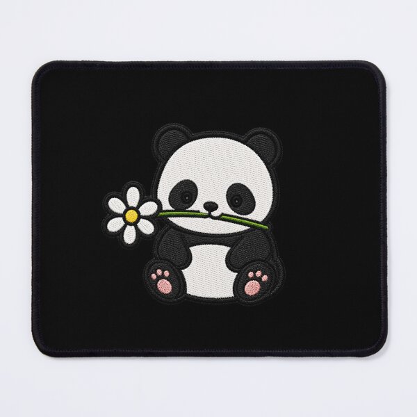 Item preview, Cute Panda Holding a Flower Embroidery Patch designed and sold by ColorSplash123.