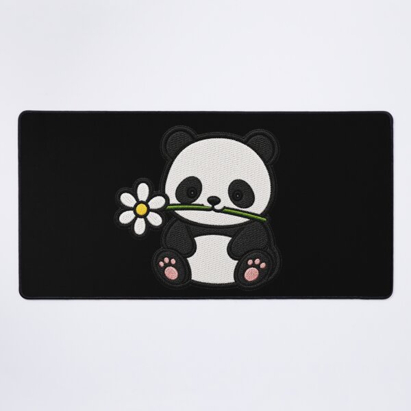 Item preview, Cute Panda Holding a Flower Embroidery Patch designed and sold by ColorSplash123.