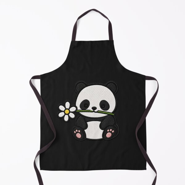 Item preview, Cute Panda Holding a Flower Embroidery Patch designed and sold by ColorSplash123.