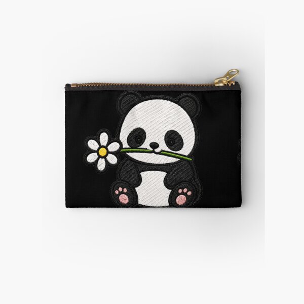 Item preview, Cute Panda Holding a Flower Embroidery Patch designed and sold by ColorSplash123.