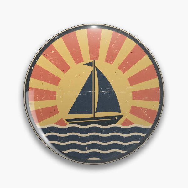 Item preview, Vintage Sailboat Sunset Ocean Retro Travel Stickers designed and sold by FestivityFinds.