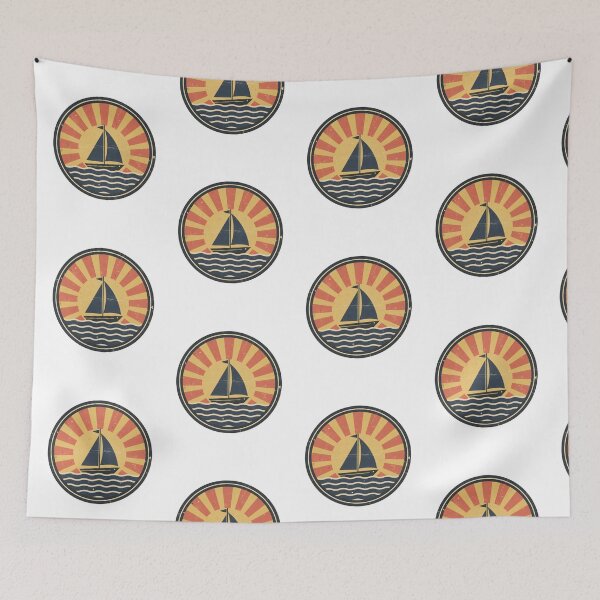 Item preview, Vintage Sailboat Sunset Ocean Retro Travel Stickers designed and sold by FestivityFinds.
