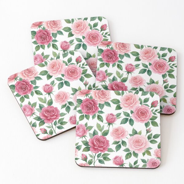 Item preview, Vibrant Pink Rose Watercolor Pattern designed and sold by wissal.studio.