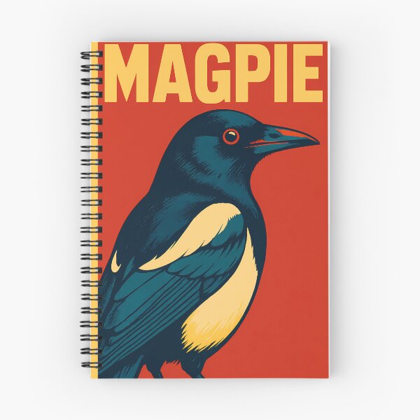 Item preview, Retro Pop Art Poster Illustration of a Magpie | Bold Black-and-White Bird Print with Iridescent Feather Detail, Minimalist Contrast Aesthetic & Vintage Nature Wall Art Decor designed and sold by PaintedPixels01.