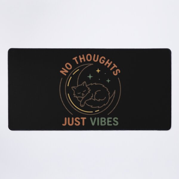 Item preview, No Thoughts Just Vibes Sleeping Cat on Moon designed and sold by V-ZRO.