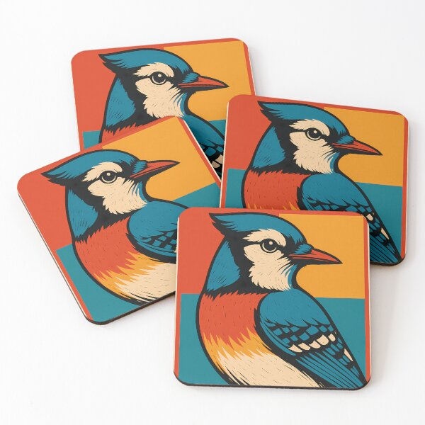 Item preview, Retro Pop Art Poster Illustration of a Blue Jay | Bold Woodland Bird Print with Vibrant Blue Plumage, High-Contrast Feathers & Vintage Nature Wall Art Decor designed and sold by PaintedPixels01.