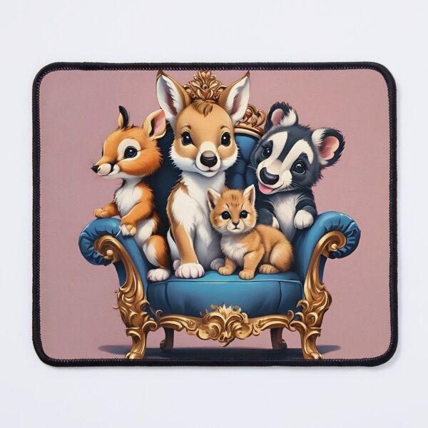 Item preview, Royal Baby Animals Posed on Gold Velvet Throne designed and sold by CASASIS_MERCH.