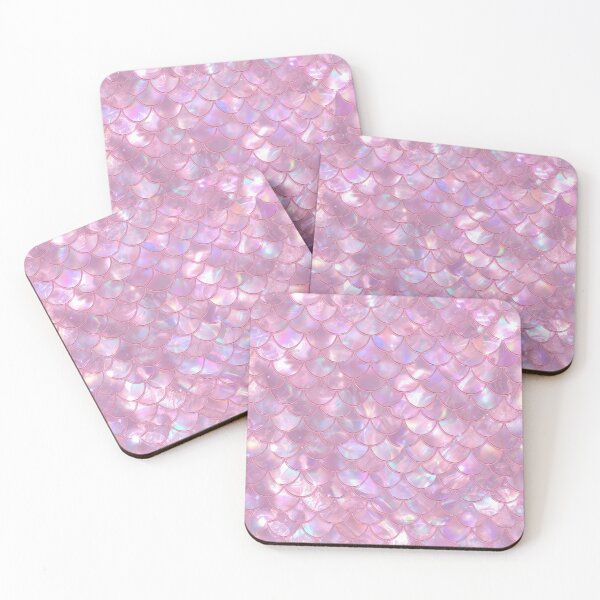 Item preview, Cute Pink Shiny Seashell Mermaid Print designed and sold by SeaStarMermaids.