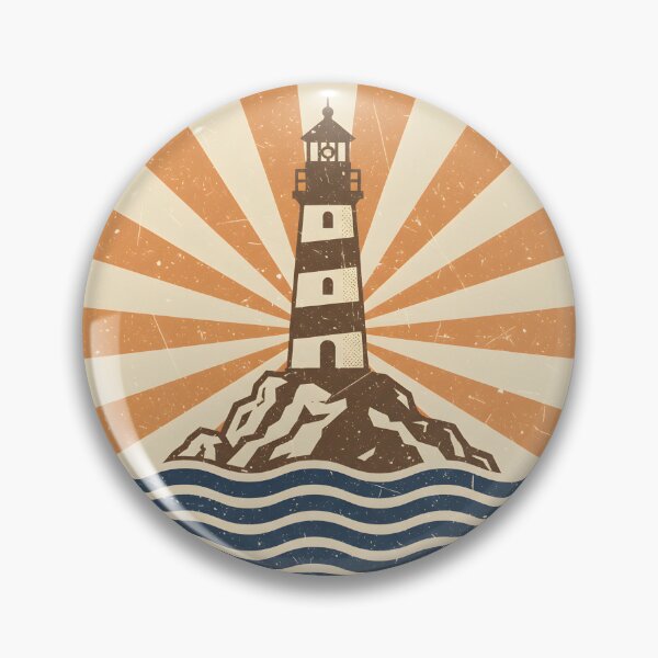 Item preview, Vintage Lighthouse Ocean Waves Retro Coastal Stickers designed and sold by FestivityFinds.