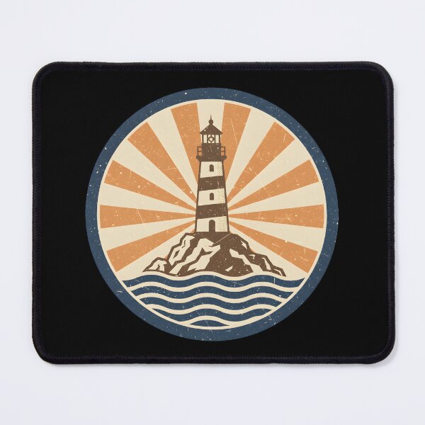 Item preview, Vintage Lighthouse Ocean Waves Retro Coastal Stickers designed and sold by FestivityFinds.