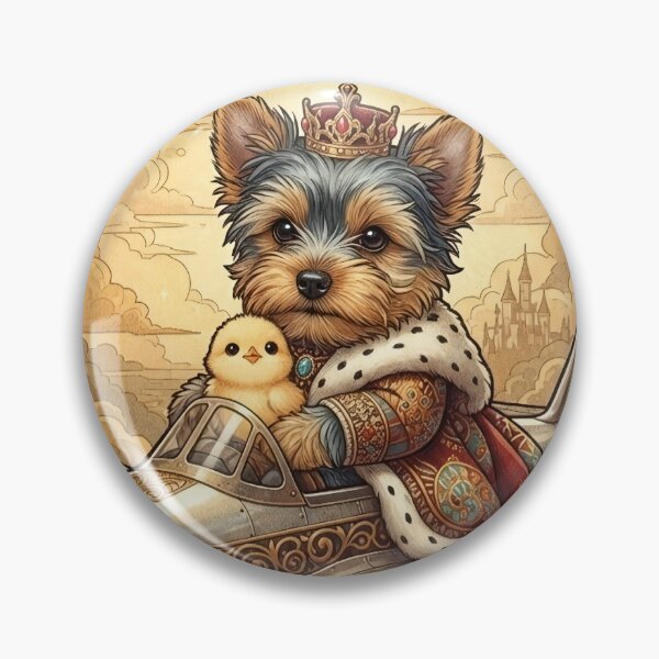 Item preview, Yorkshire Terrier Prince And His Buddy Chick designed and sold by Black Cat Matters.