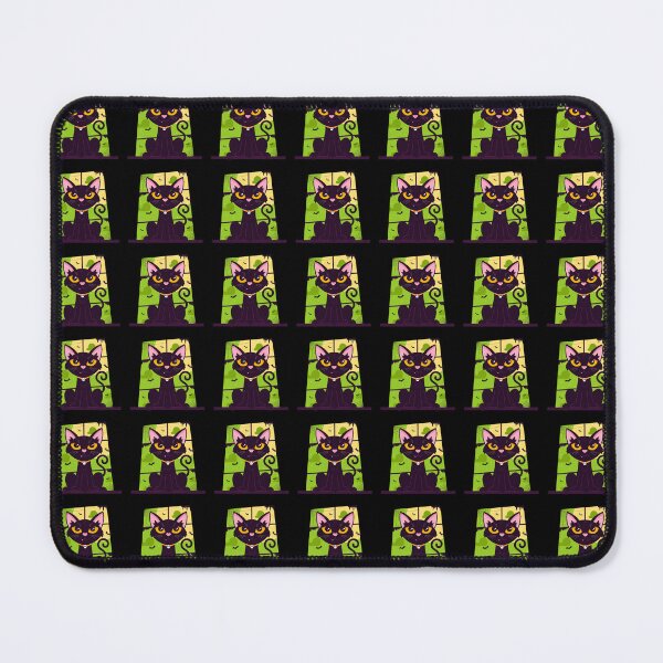Item preview, Cute Black Cat Skull Collar Fangs Bats Green Halloween Window Kawaii Spooky Graphic T-Shirt designed and sold by DERA RAY.