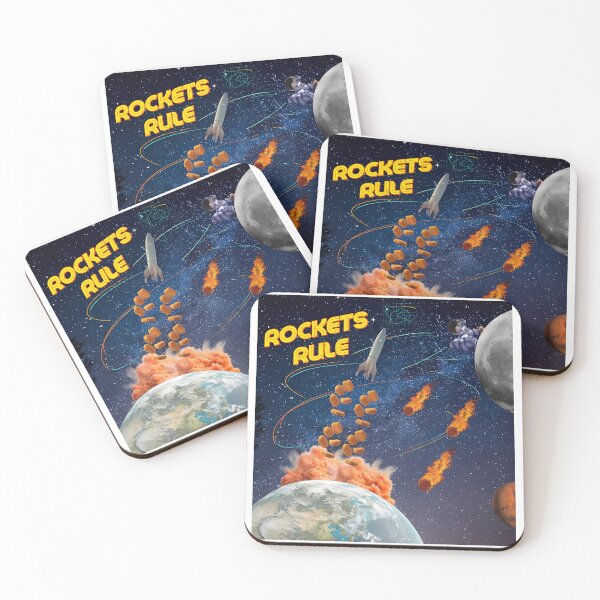 Item preview, Rockets Rule Nugget Explosion Space Art designed and sold by NeonMashup.