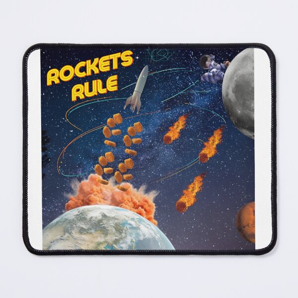 Item preview, Rockets Rule Nugget Explosion Space Art designed and sold by NeonMashup.