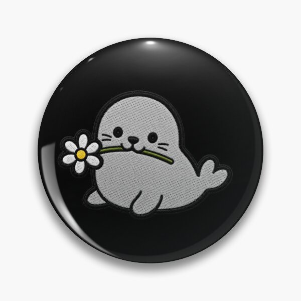 Item preview, Cute Seal Holding a Flower Embroidery Patch designed and sold by ColorSplash123.