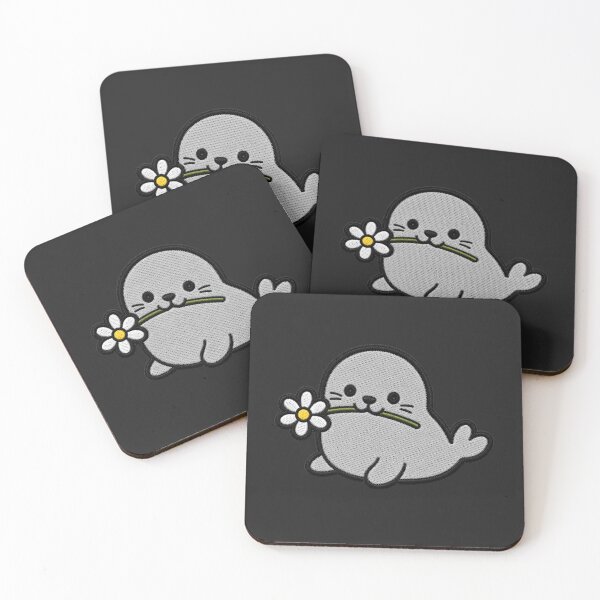 Item preview, Cute Seal Holding a Flower Embroidery Patch designed and sold by ColorSplash123.