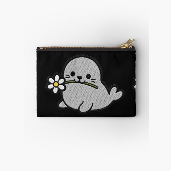 Item preview, Cute Seal Holding a Flower Embroidery Patch designed and sold by ColorSplash123.