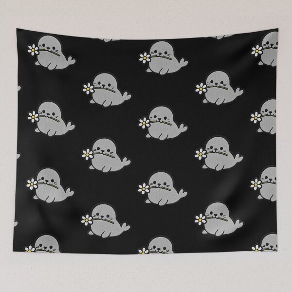 Item preview, Cute Seal Holding a Flower Embroidery Patch designed and sold by ColorSplash123.