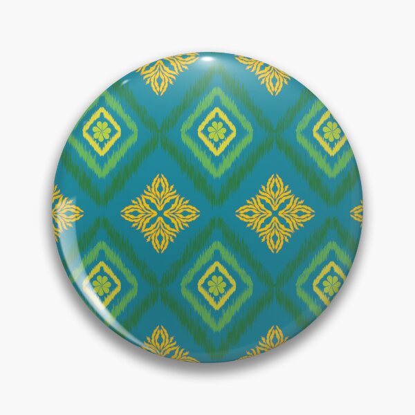 Item preview, Ikat seamless pattern with traditional Thai motif on turquoise background. designed and sold by AjjimaJKM.