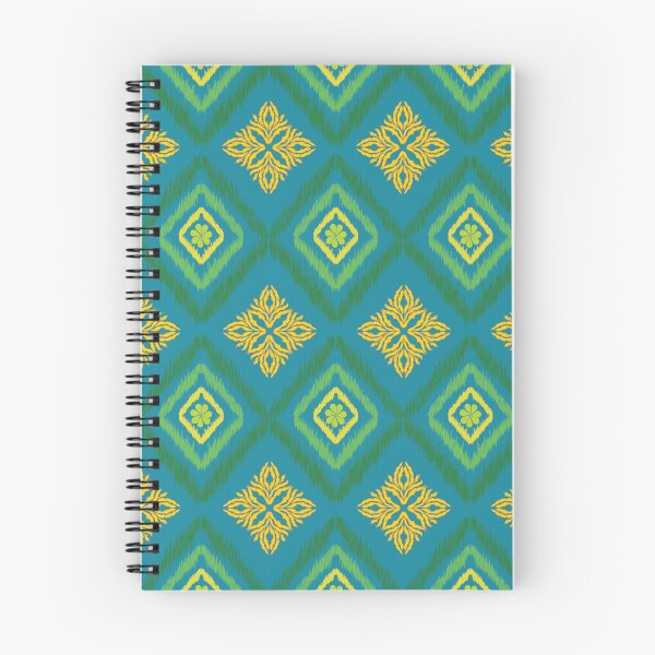 Item preview, Ikat seamless pattern with traditional Thai motif on turquoise background. designed and sold by AjjimaJKM.