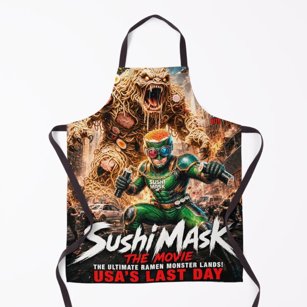 Item preview, SUSHI MASK THE MOVIE: The Ultimate Ramen Monster Attack & USA's Final Day designed and sold by Surreal Characters & Cute Pups.