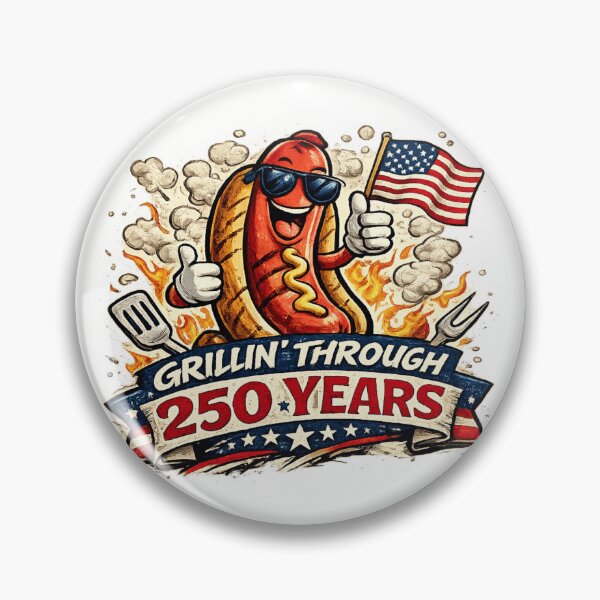 Item preview, Grillin Through 250 Years Funny America 250 BBQ Hot Dog designed and sold by BestKindStudio.