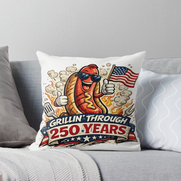 Item preview, Grillin Through 250 Years Funny America 250 BBQ Hot Dog designed and sold by BestKindStudio.